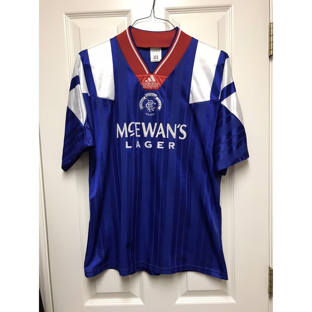 NWOT 1992/94 Rangers M/L Adidas Home Jersey Blue Retro Vintage